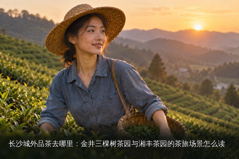 年轻女性采茶主题图｜采茶·胶片茶园